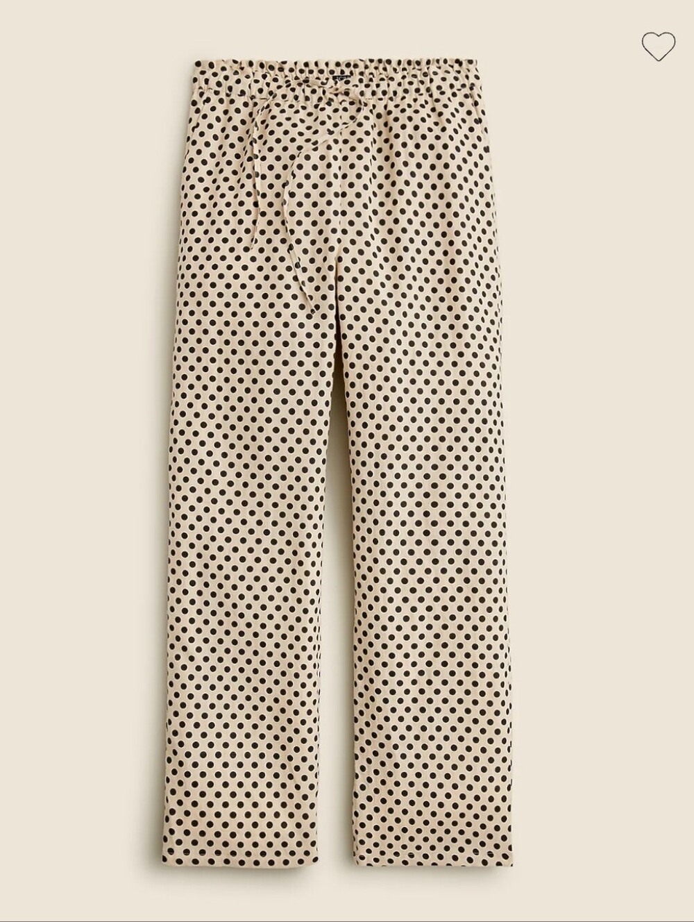 J. Crew Soleil Wide Leg Pant Black Dot Linen Women's Large Resortwear Breathable